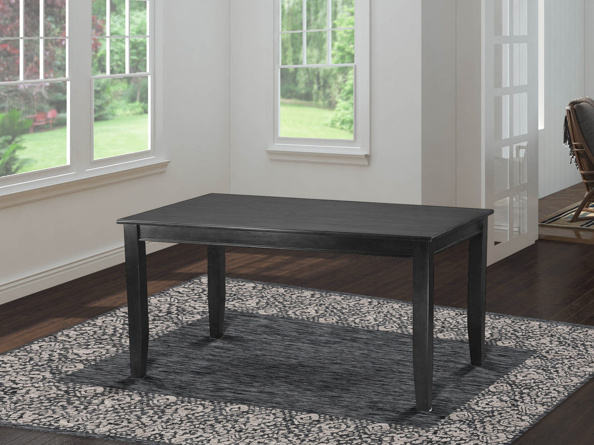 Walnut Veneer Engineered Wood Dining Table with Metal Black