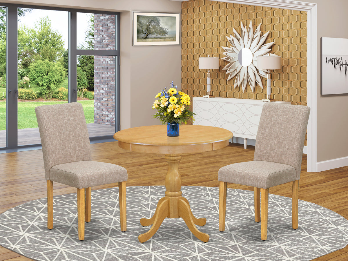 East West Furniture AMAB3-OAK-04 Piece Dining Set Contains a