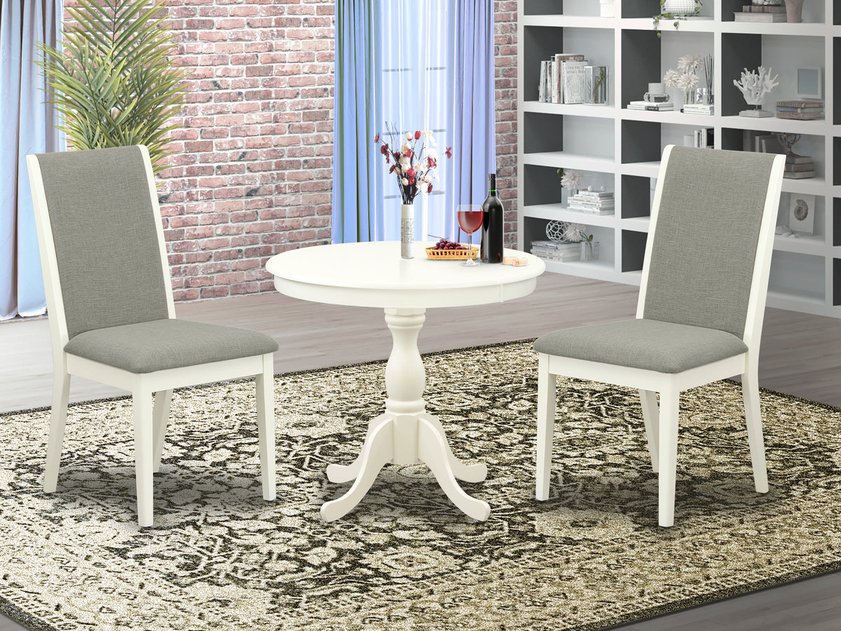 East West Furniture AMLA3-LWH-06 Piece Kitchen Table Chairs