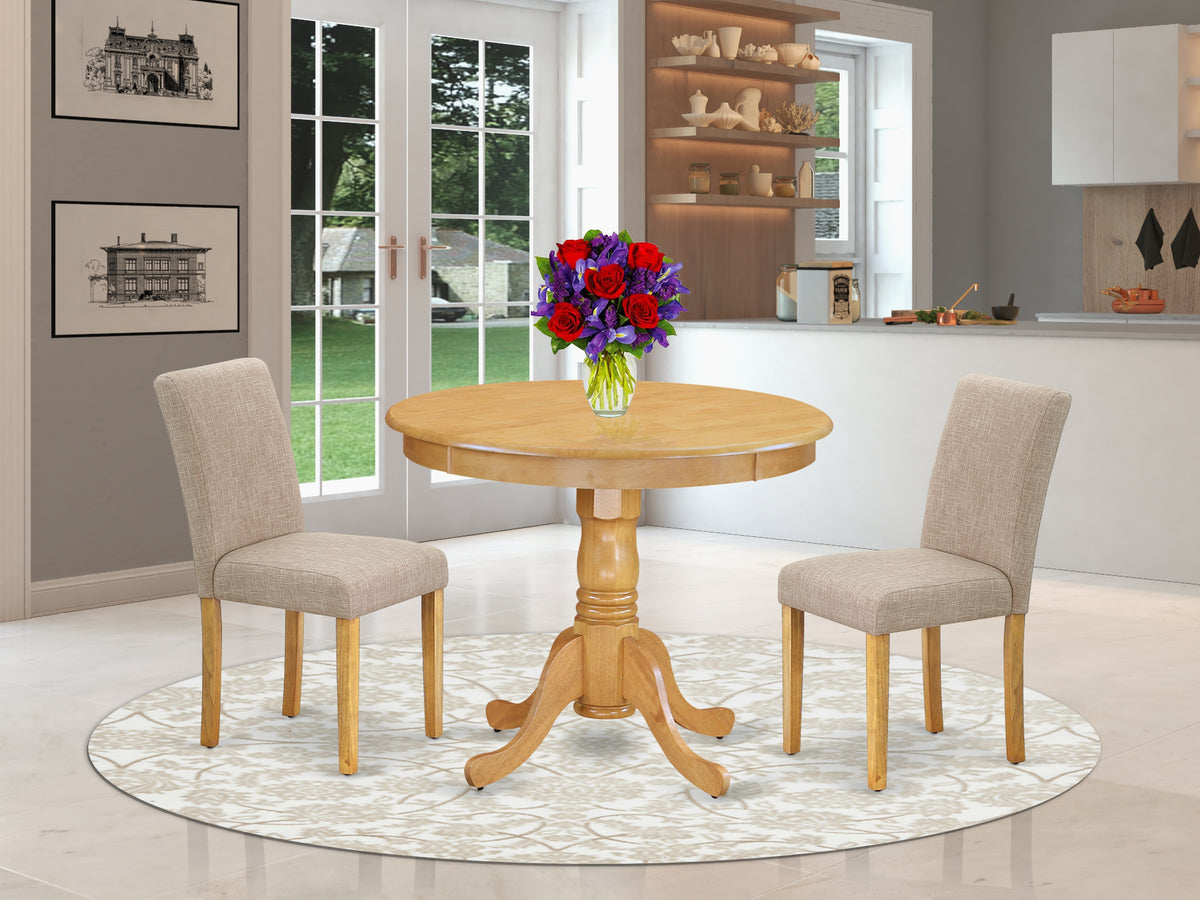 East West Furniture ANAB3-OAK-04 Piece Dinette Set for Small