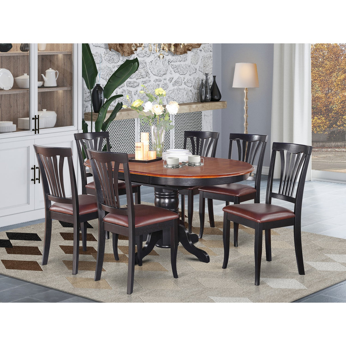 East West Furniture AVON7-BLK-LC 7 Piece Dining Table Set Consist of a – East  West Furniture Main Site