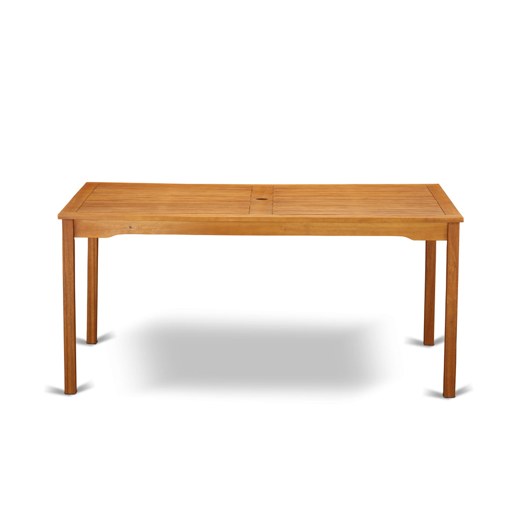 East West Furniture BCMTRNA Cameron Outdoor Dining Table - a Rectangle Acacia Wood Table, 36x63 Inch, Natural Oil