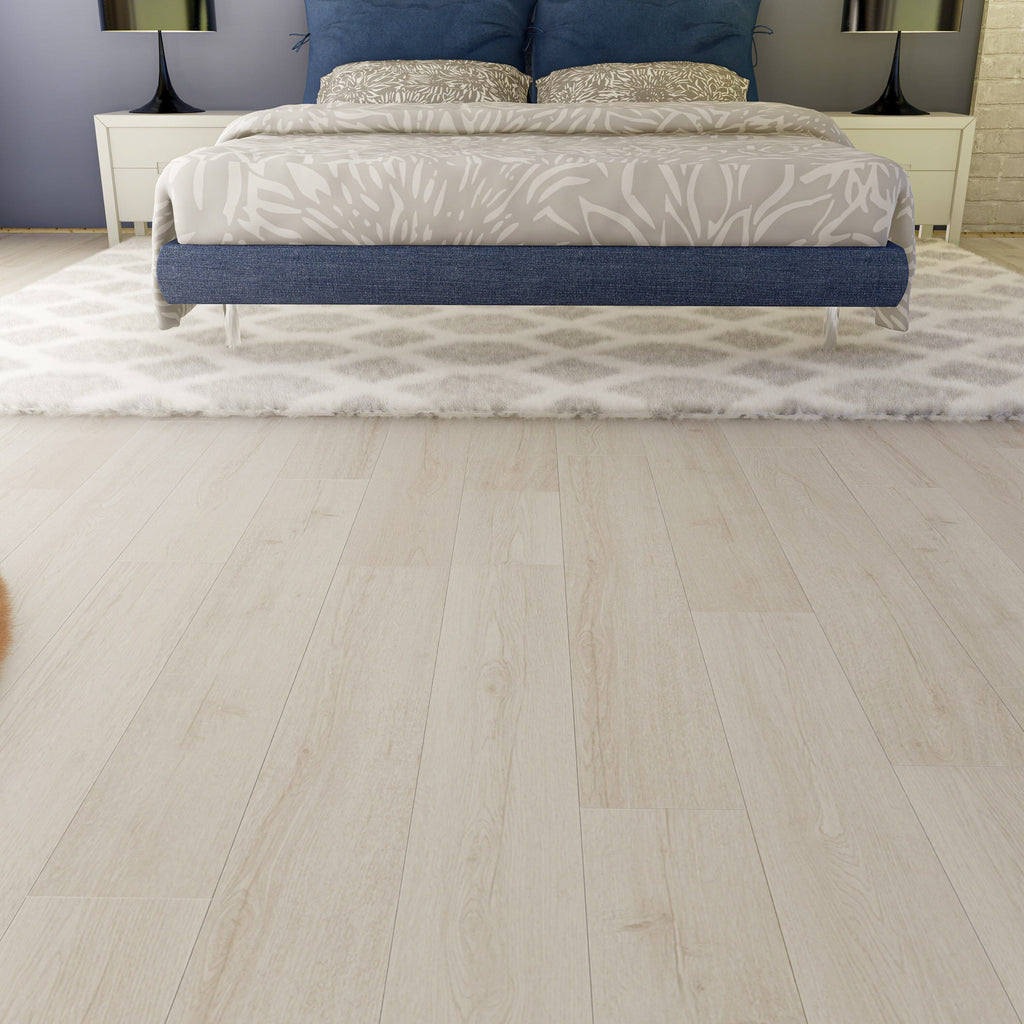 East West Furniture CA-47EC07 Capitola SPC Vinyl Flooring - 4mm x 7 in x 48 in with 20mil Wear Layer and I4F Click Locking EVA Backing Floor Planks, 30 sqft/Case, Gray Ash