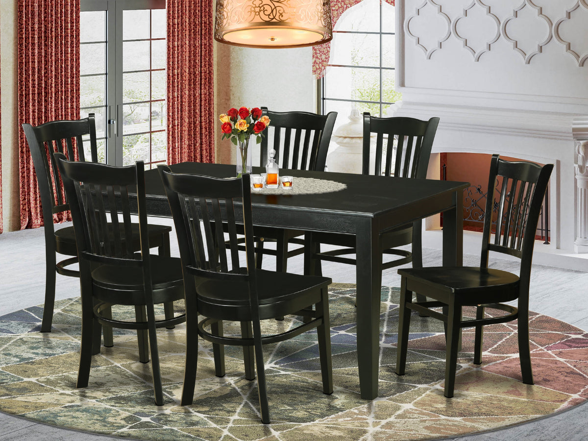 East West Furniture DUGR7-BLK-W Piece Kitchen Table Set Consist