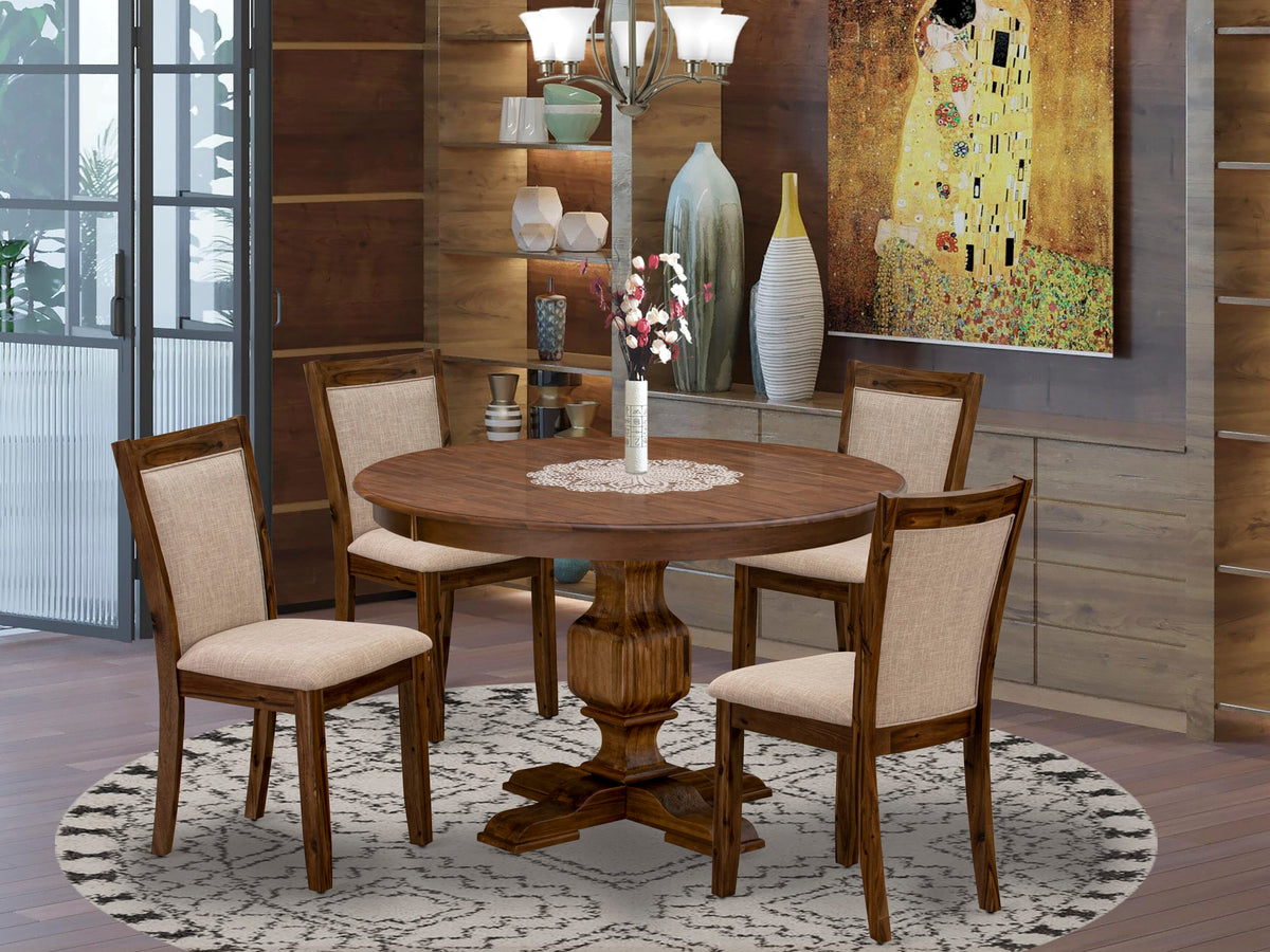 East West Furniture F3MZ5-N04 Piece Modern Dining Table Set