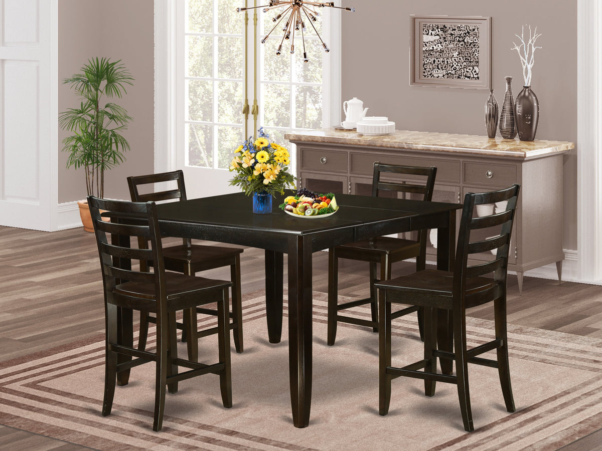 East West Furniture FAIR5-CAP-W Piece Counter Height Dining Set