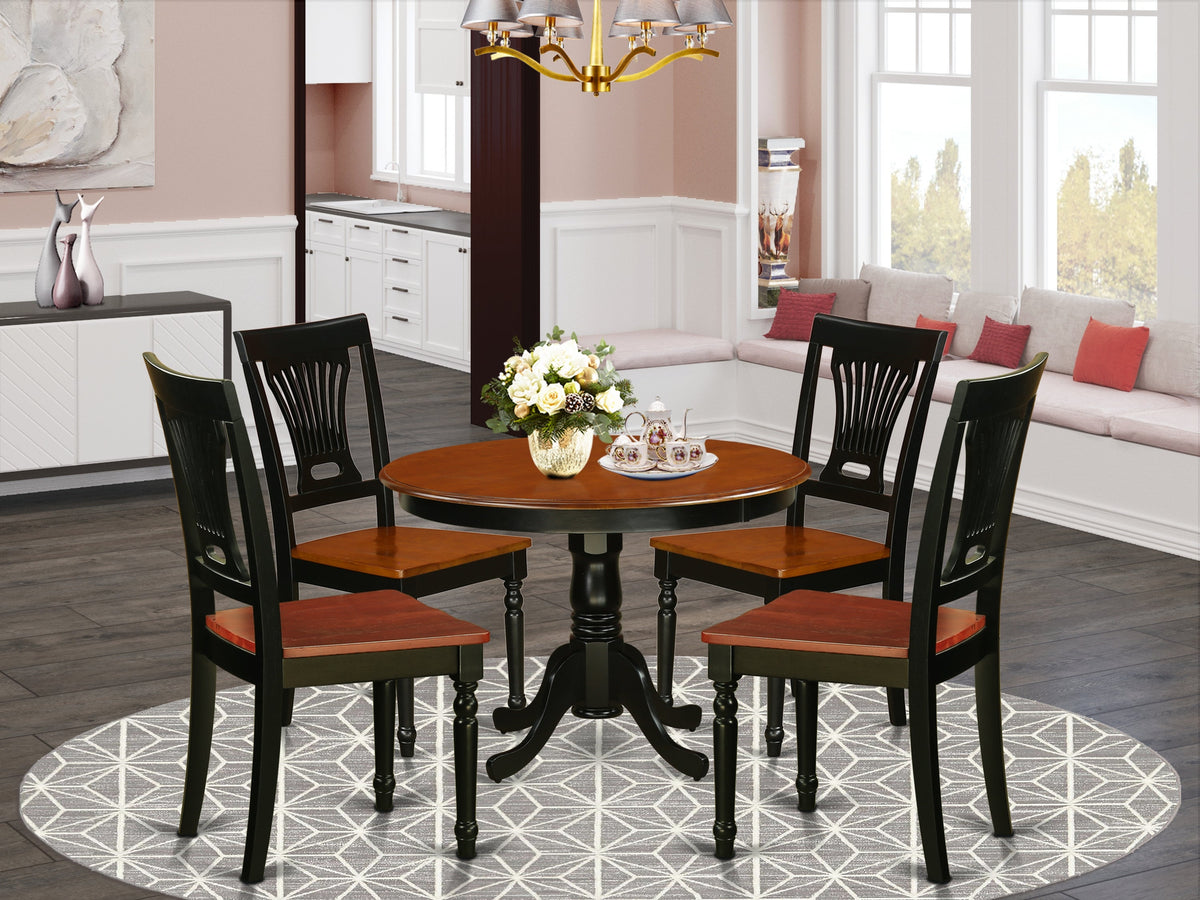 East West Furniture HLPL5-BCH-W 5 Piece Kitchen Table Set for 4