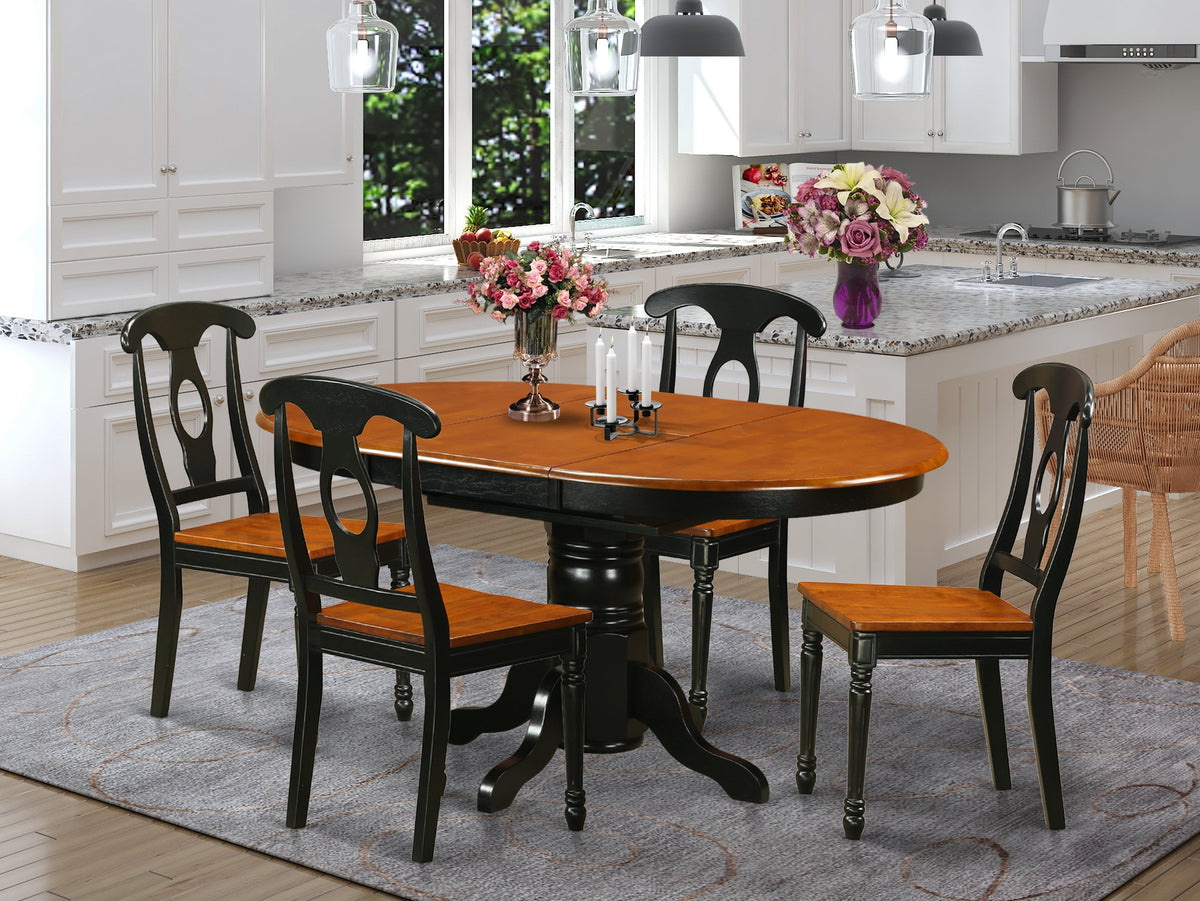 East West Furniture KENL5-BLK-W Piece Kitchen Table Set for
