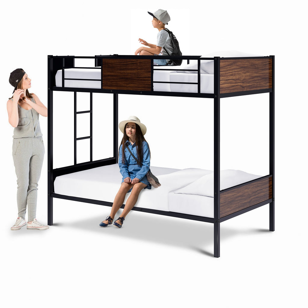 LYT0BLK Lynfield  Twin Bunk Bed in powder coating black color
