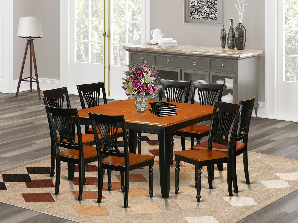 East West Furniture PFPL9-BCH-W Piece Dining Table Set Includes