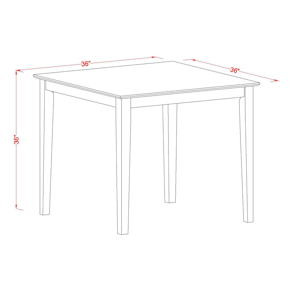 East West Furniture VNT-WHI-T Vernon Square Counter Height Dining Table for Small Spaces, 36x36 Inch, Buttermilk & Cherry