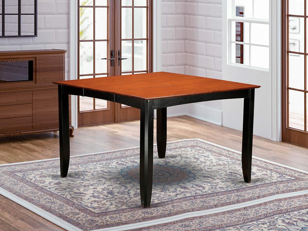 FAT-BLK-T Fairwinds Gathering Counter Height Dining Square 54" Table with 18" Butterfly Leaf finished in Black & Cherry
