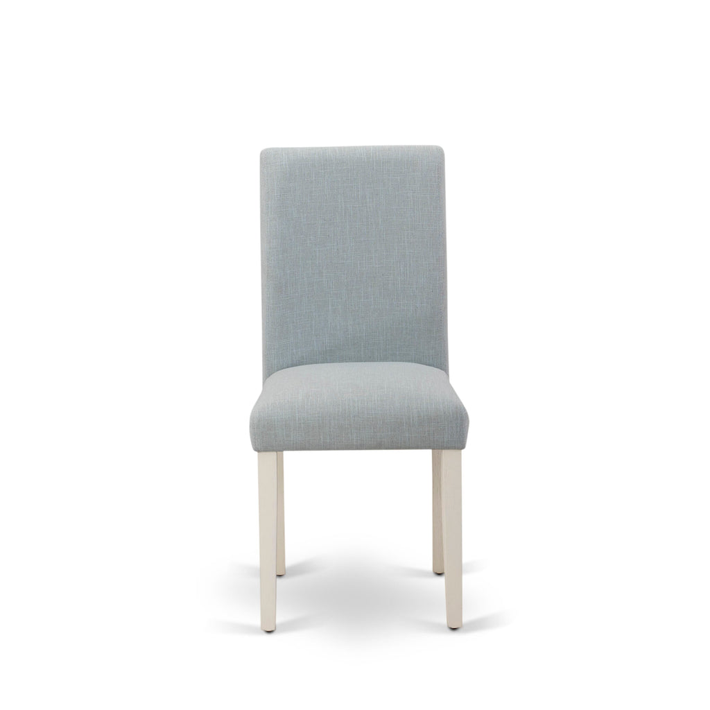 East West Furniture ABP0T15 Abbott Parson Dining Chairs - Baby Blue Linen Fabric Upholstered Chairs
