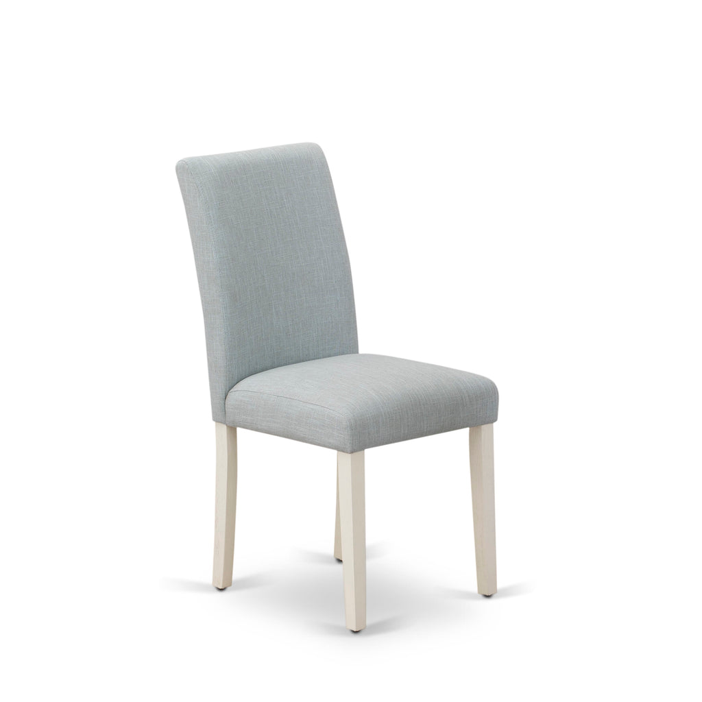 East West Furniture ABP0T15 Abbott Parson Dining Chairs - Baby Blue Linen Fabric Upholstered Chairs