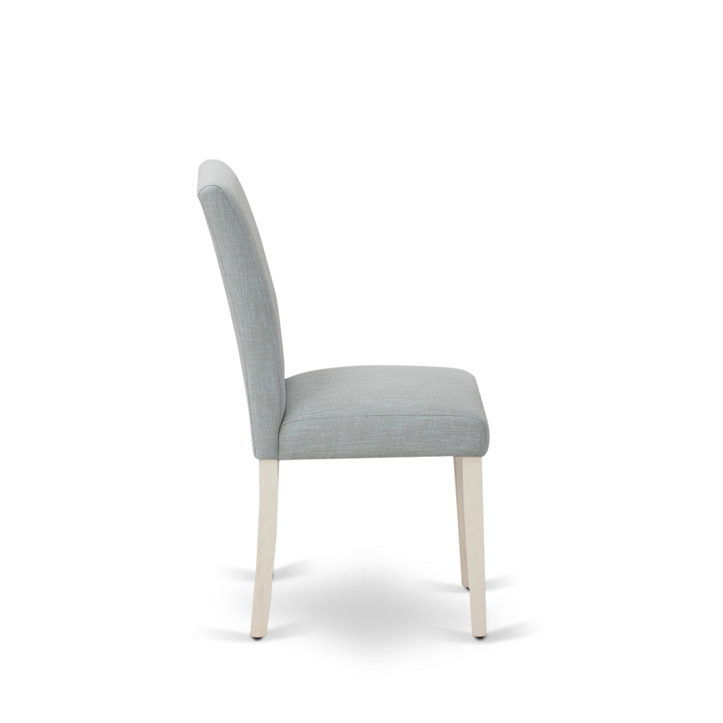 East West Furniture ABP0T15 Abbott Parson Dining Chairs - Baby Blue Linen Fabric Upholstered Chairs