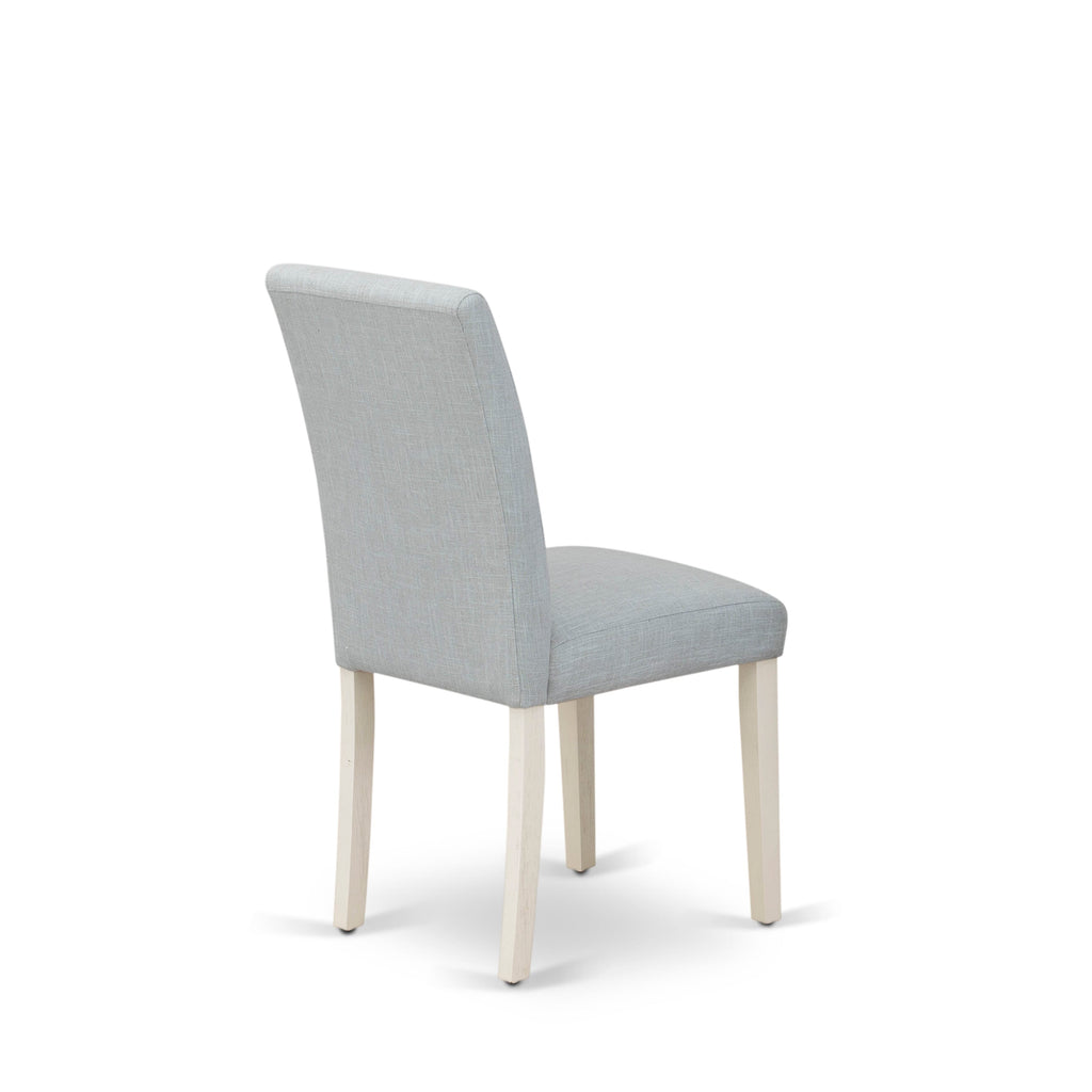 East West Furniture ABP0T15 Abbott Parson Dining Chairs - Baby Blue Linen Fabric Upholstered Chairs