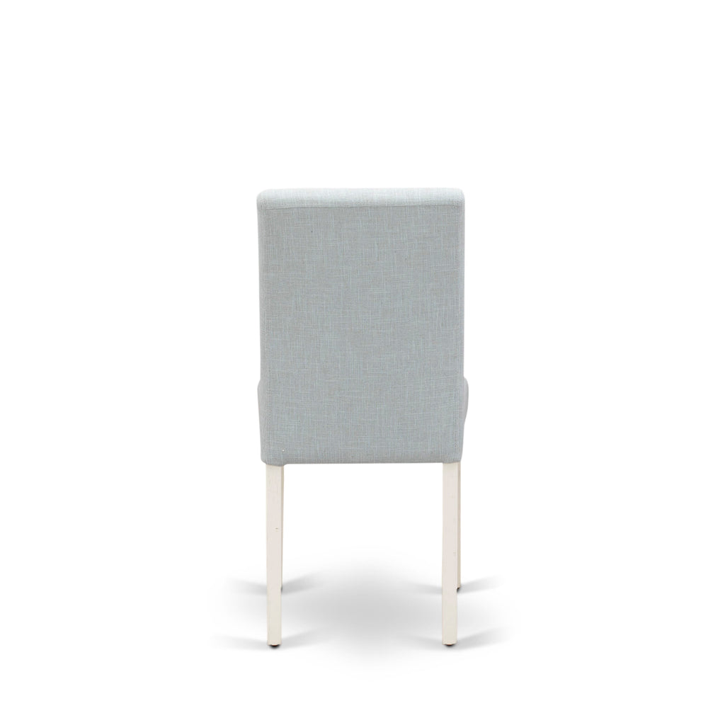 East West Furniture ABP0T15 Abbott Parson Dining Chairs - Baby Blue Linen Fabric Upholstered Chairs