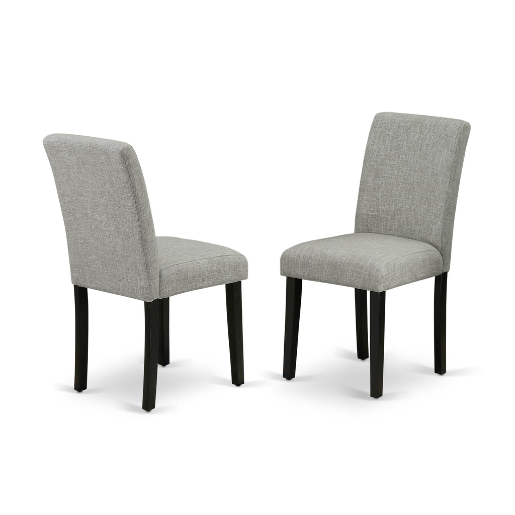 East West Furniture ABP1T06 Abbott Parson Dining Room Chairs - Shitake Linen Fabric Upholstered Chairs