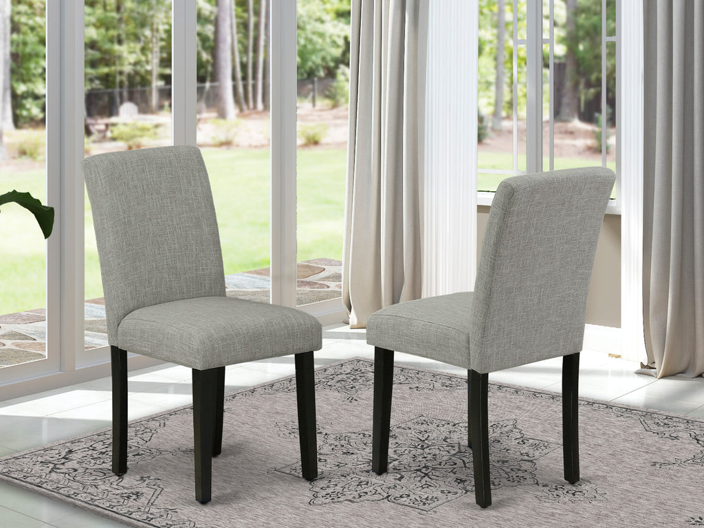 East West Furniture ABP1T06 Abbott Parson Dining Room Chairs - Shitake Linen Fabric Upholstered Chairs