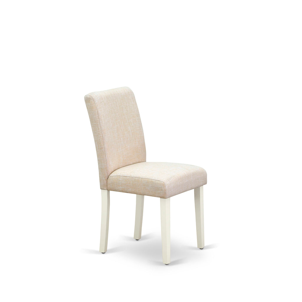 East West Furniture ABP2T02 Abbott Parson Dining Room Chairs - Light Beige Linen Fabric Upholstered Chairs