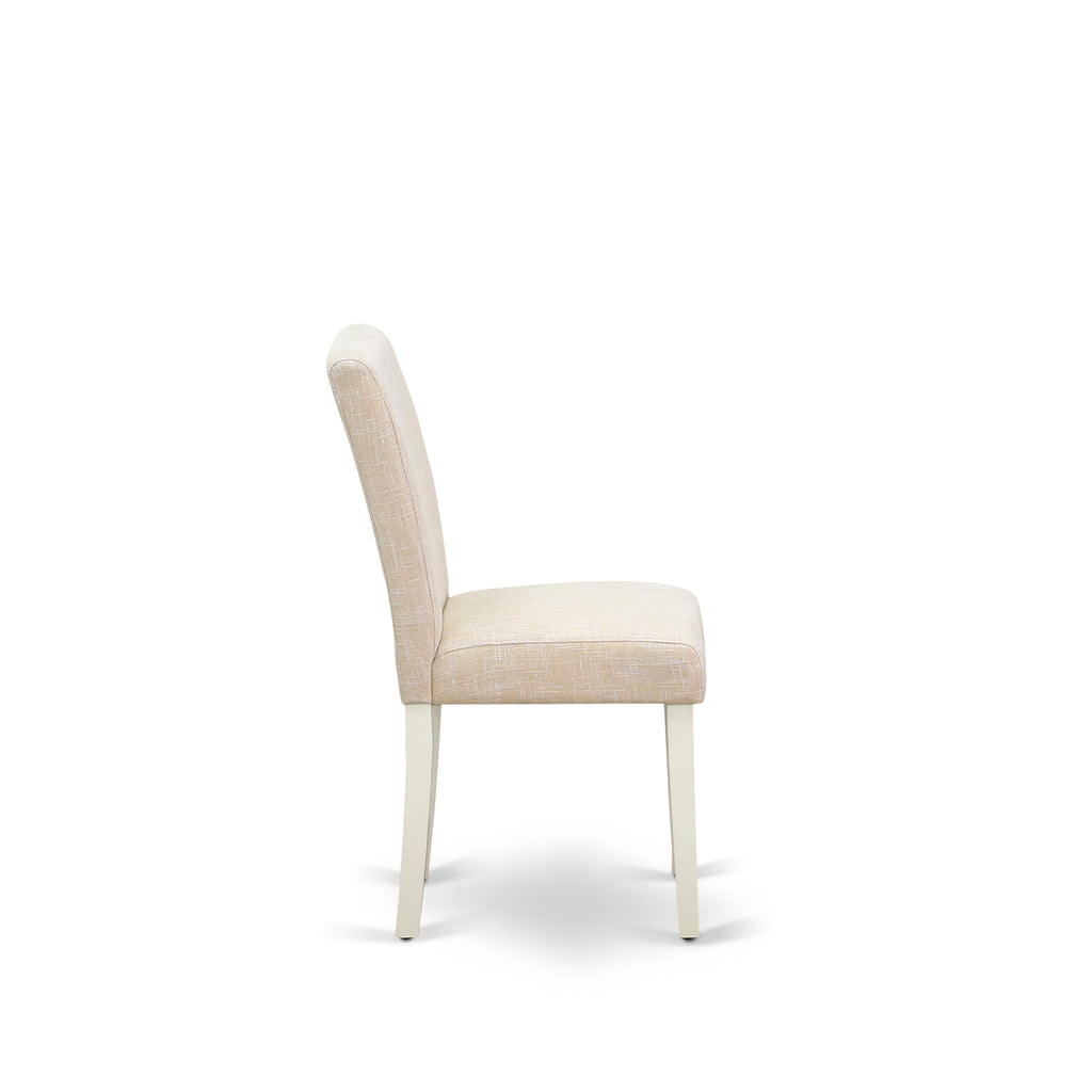 East West Furniture ABP2T02 Abbott Parson Dining Room Chairs - Light Beige Linen Fabric Upholstered Chairs