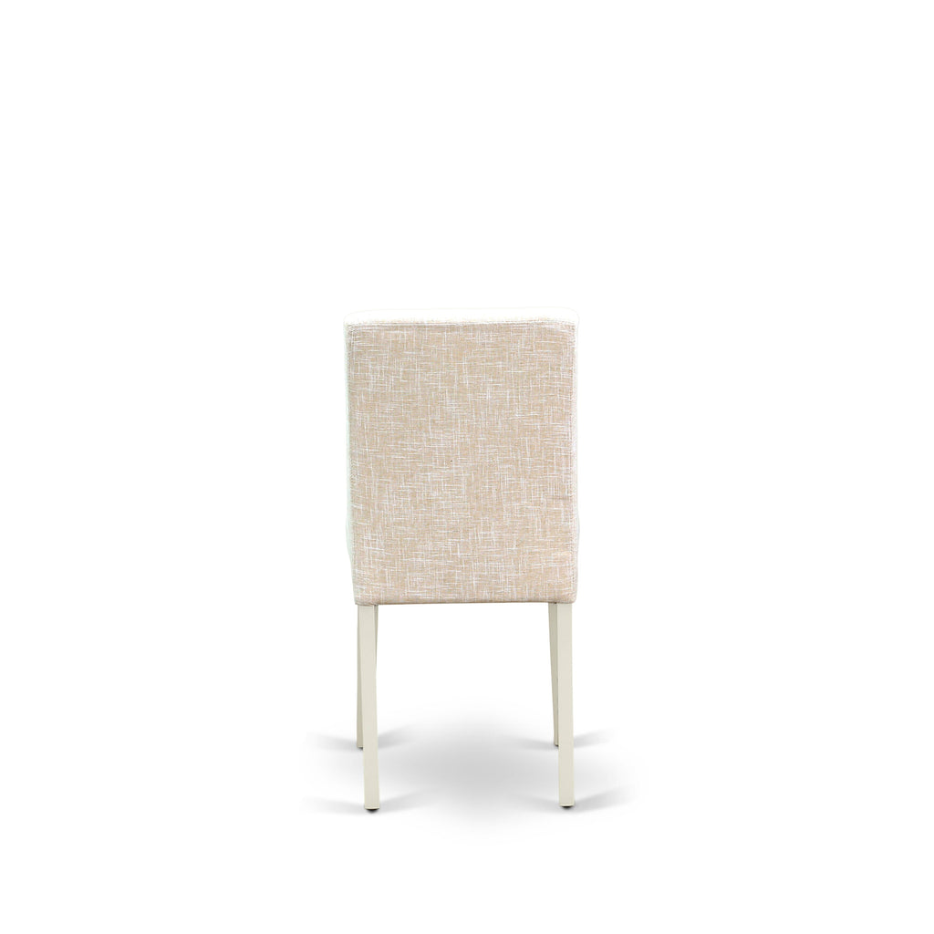 East West Furniture ABP2T02 Abbott Parson Dining Room Chairs - Light Beige Linen Fabric Upholstered Chairs