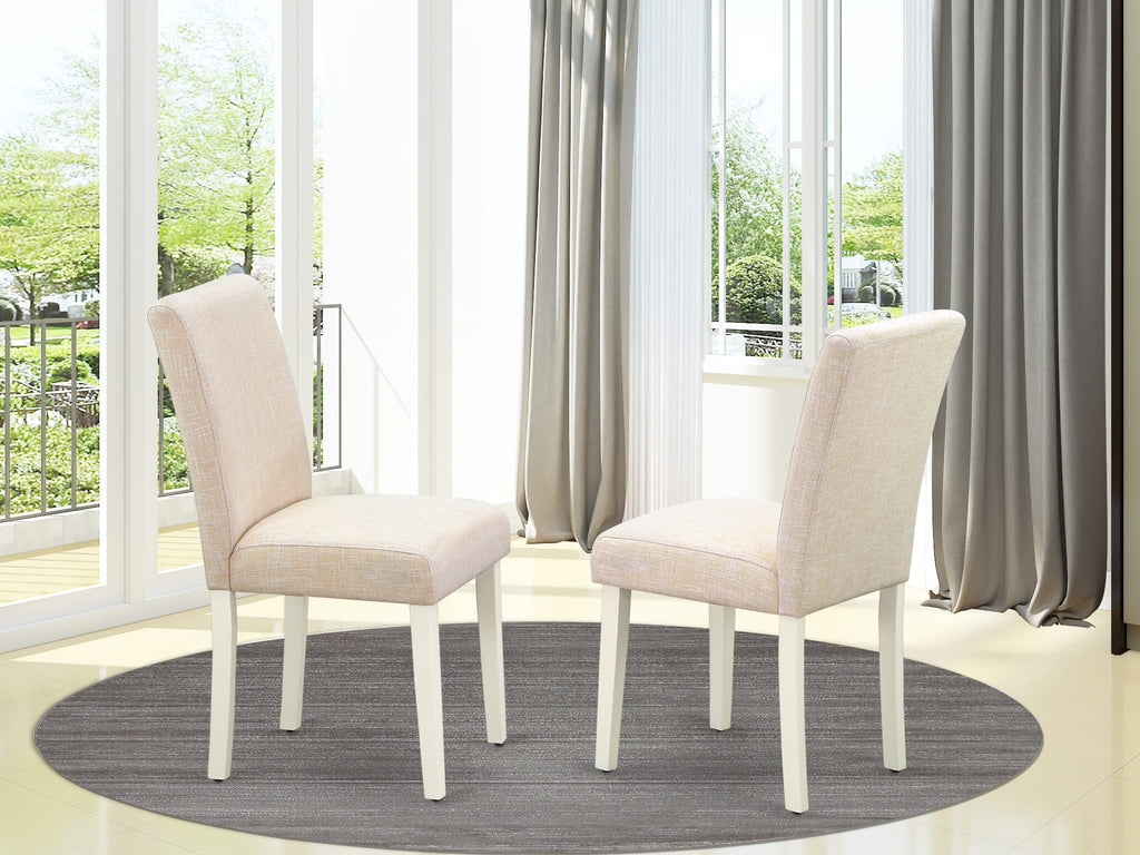 East West Furniture ABP2T02 Abbott Parson Dining Room Chairs - Light Beige Linen Fabric Upholstered Chairs