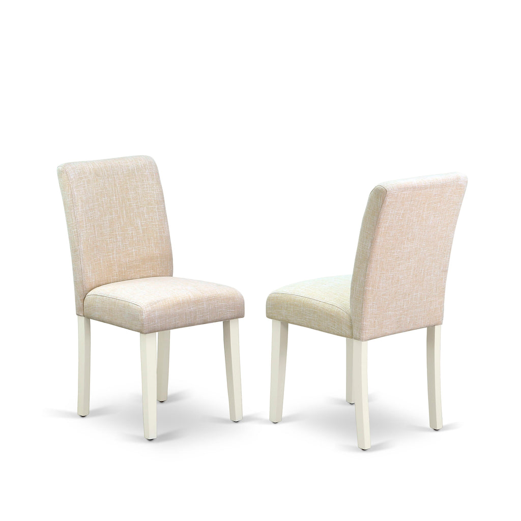 East West Furniture ABP2T02 Abbott Parson Dining Room Chairs - Light Beige Linen Fabric Upholstered Chairs