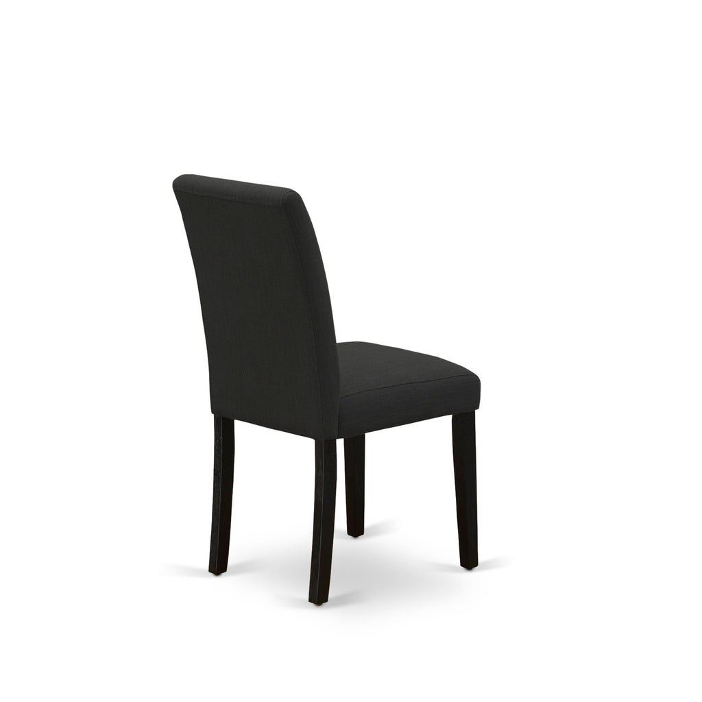East West Furniture ABP6T24 Abbott Parson Chairs - Black Color Linen Fabric Upholstered Dining Chairs