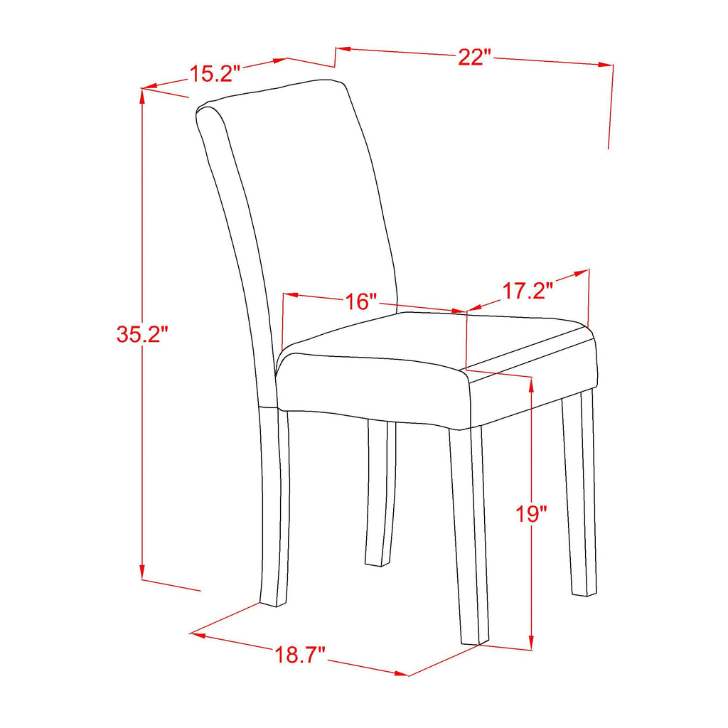 East West Furniture ABP6T24 Abbott Parson Chairs - Black Color Linen Fabric Upholstered Dining Chairs
