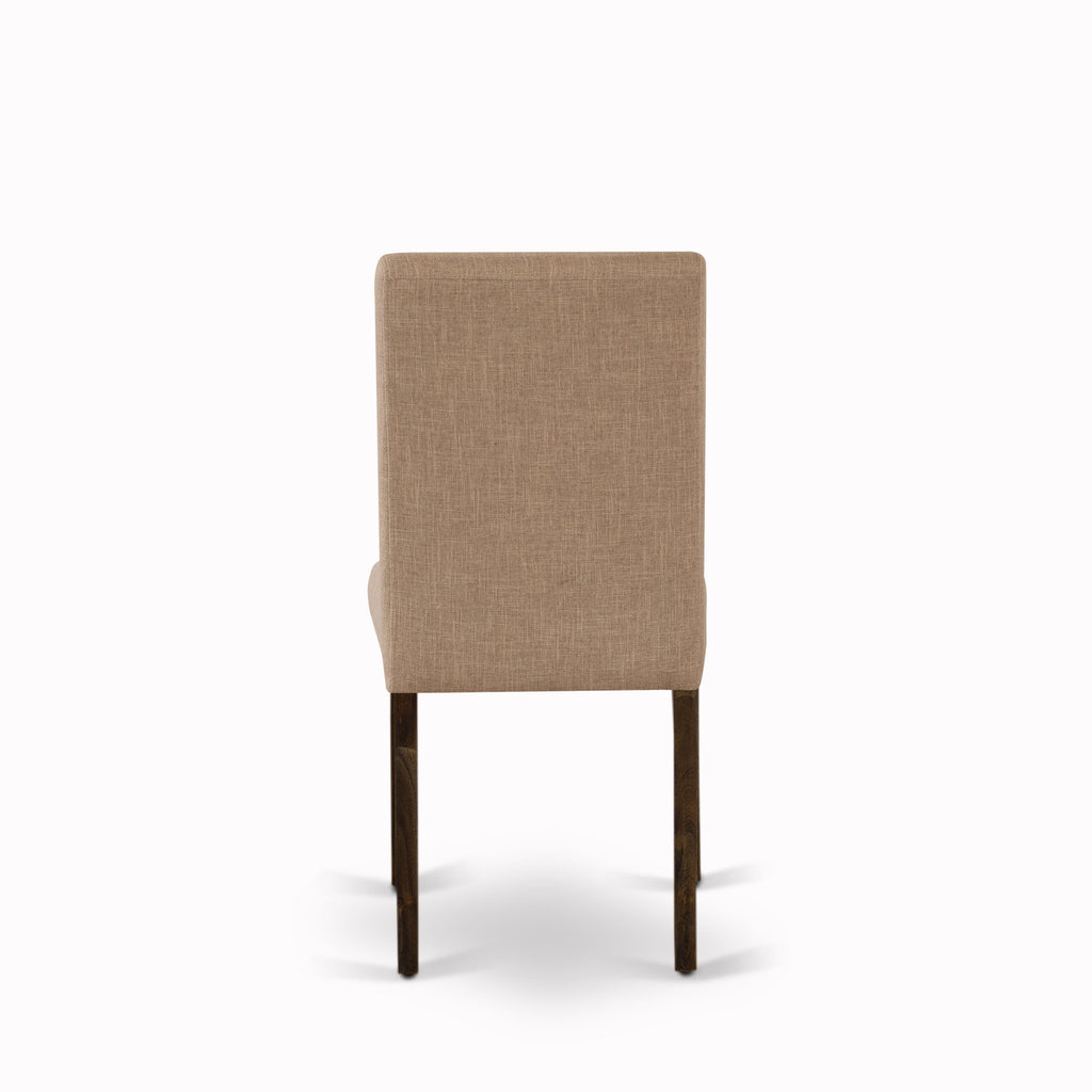 East West Furniture X777AB747-5 5 Piece Dining Table Set for 4 Includes a Rectangle Kitchen Table with X-Legs and 4 Light Sable Linen Fabric Parsons Dining Chairs