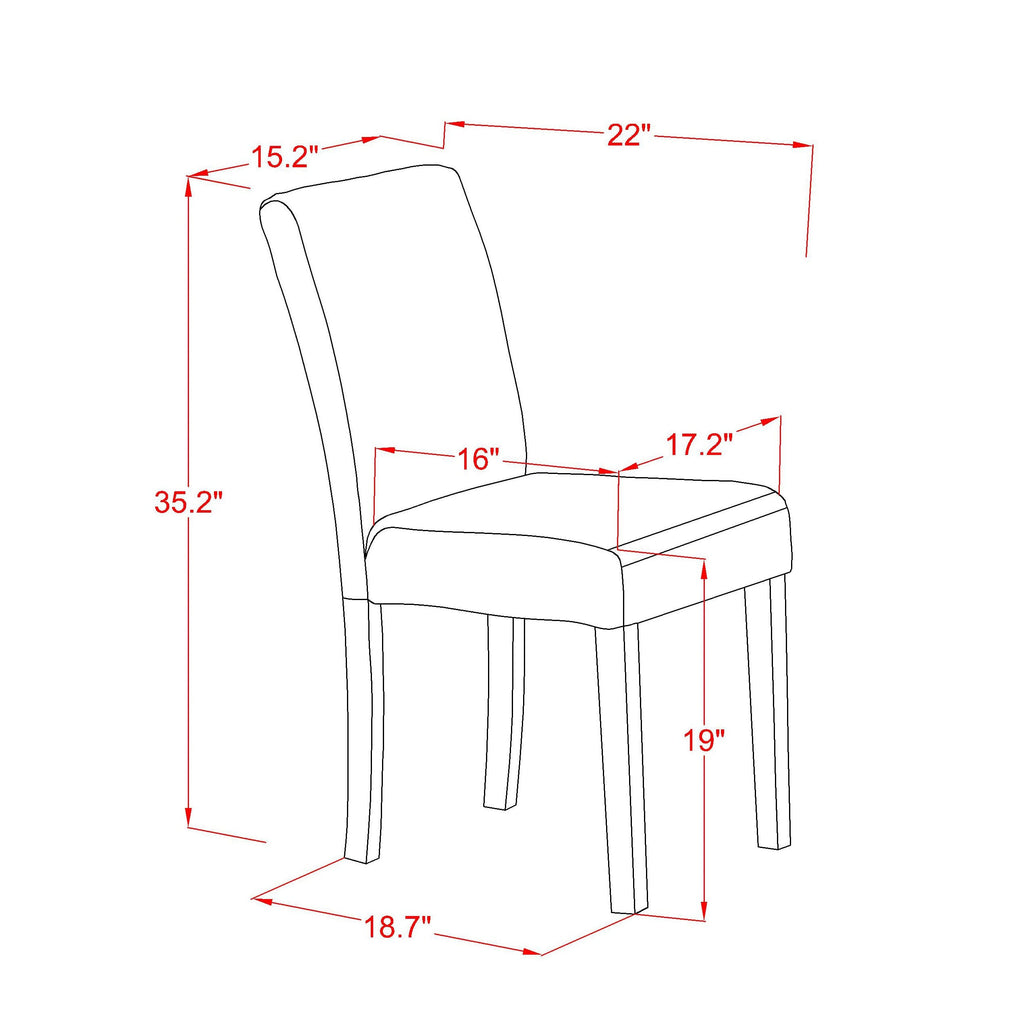East West Furniture ABP8T05 Abbott Parson Chairs - Grey Linen Fabric Padded Dining Chairs