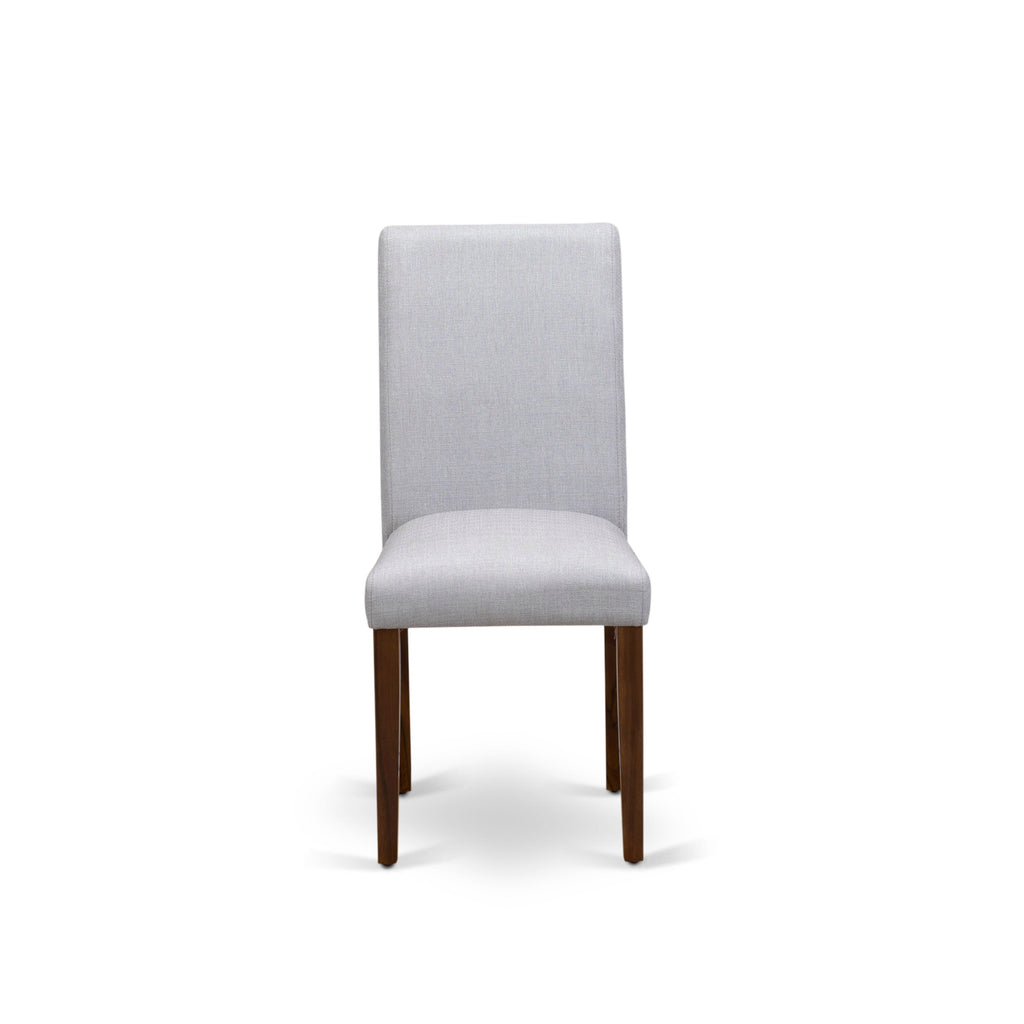 East West Furniture ABP8T05 Abbott Parson Chairs - Grey Linen Fabric Padded Dining Chairs