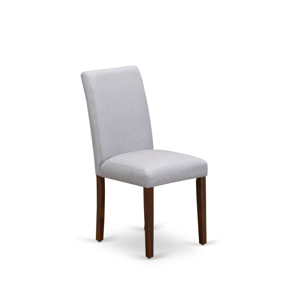 East West Furniture ABP8T05 Abbott Parson Chairs - Grey Linen Fabric Padded Dining Chairs
