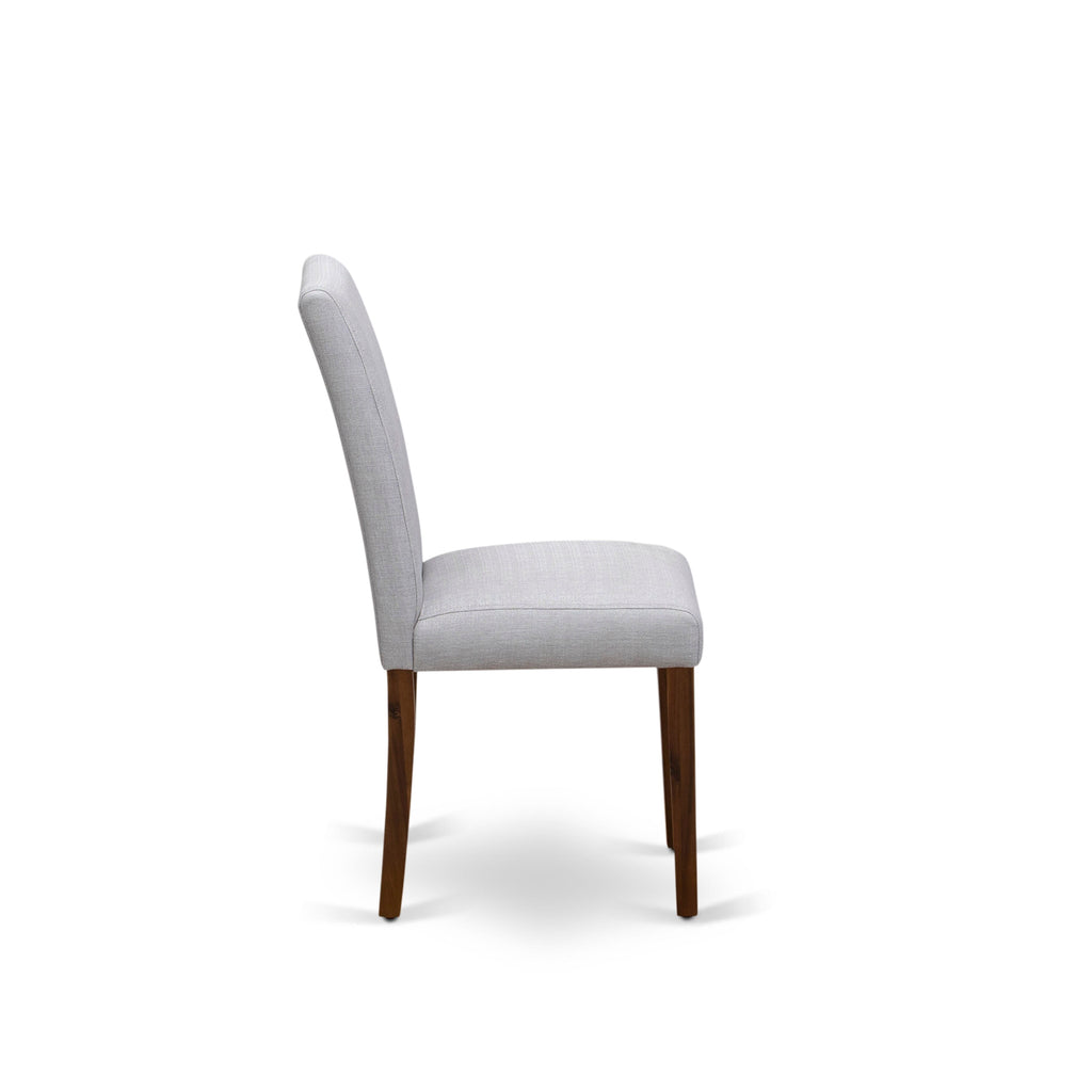 East West Furniture ABP8T05 Abbott Parson Chairs - Grey Linen Fabric Padded Dining Chairs