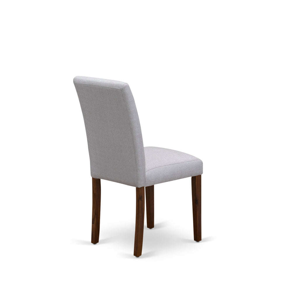 East West Furniture DLAB3-AWA-05 3 Piece Dining Table Set for Small SpacesIncludes a Round Dining Room Table with Dropleaf and 2 Upholstered Chairs, 42x42 Inch, Antique Walnut