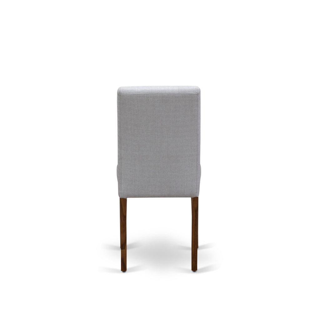 East West Furniture ABP8T05 Abbott Parson Chairs - Grey Linen Fabric Padded Dining Chairs