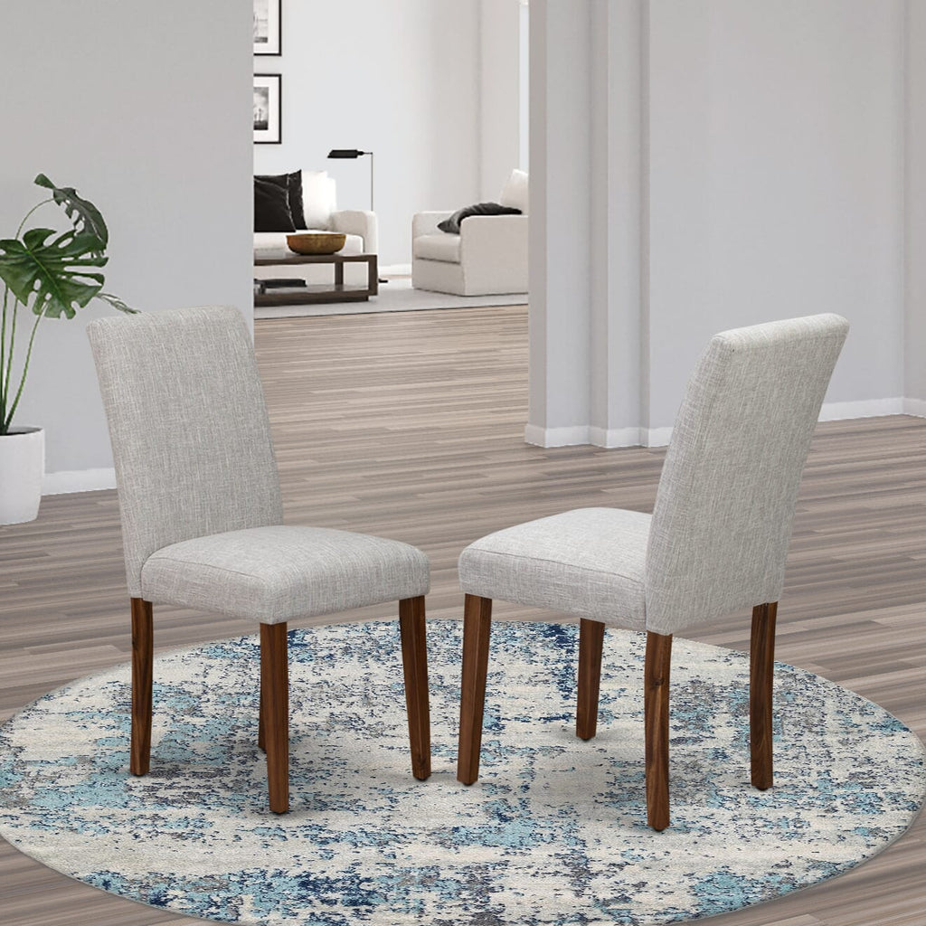 East West Furniture ABPNT35 Abbott Classic Parson Chairs - Doeskin Linen Fabric Padded Dining Chairs