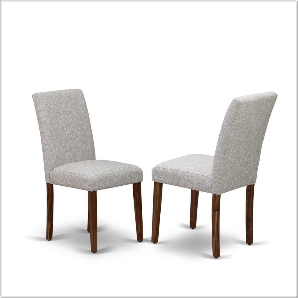 East West Furniture ABPNT35 Abbott Classic Parson Chairs - Doeskin Linen Fabric Padded Dining Chairs