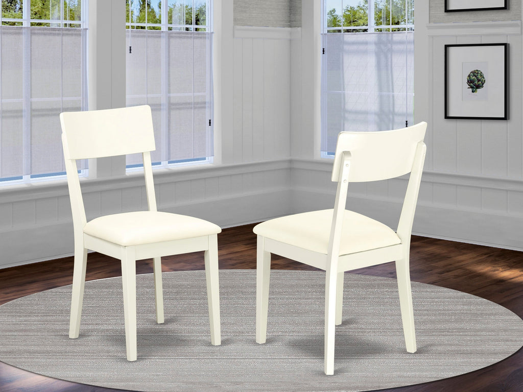 East West Furniture ADC-LWH-LC Andi Dining Chairs - Faux Leather Upholstered Dinette Chairs