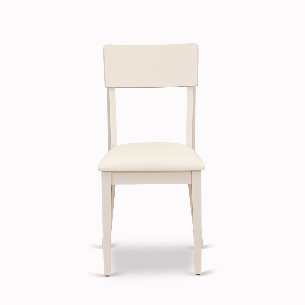 East West Furniture ADC-LWH-LC Andi Dining Chairs - Faux Leather Upholstered Dinette Chairs