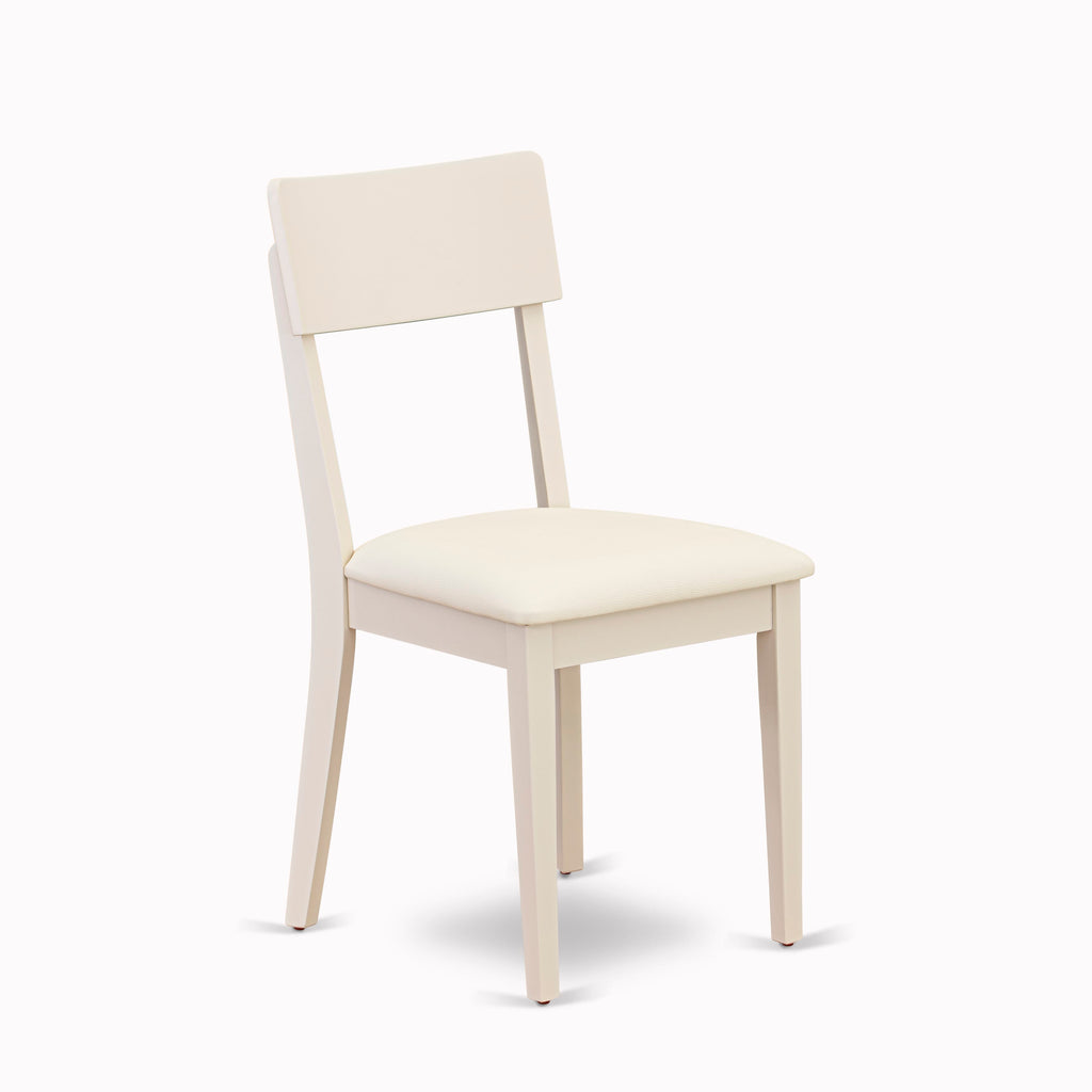 East West Furniture ADC-LWH-LC Andi Dining Chairs - Faux Leather Upholstered Dinette Chairs