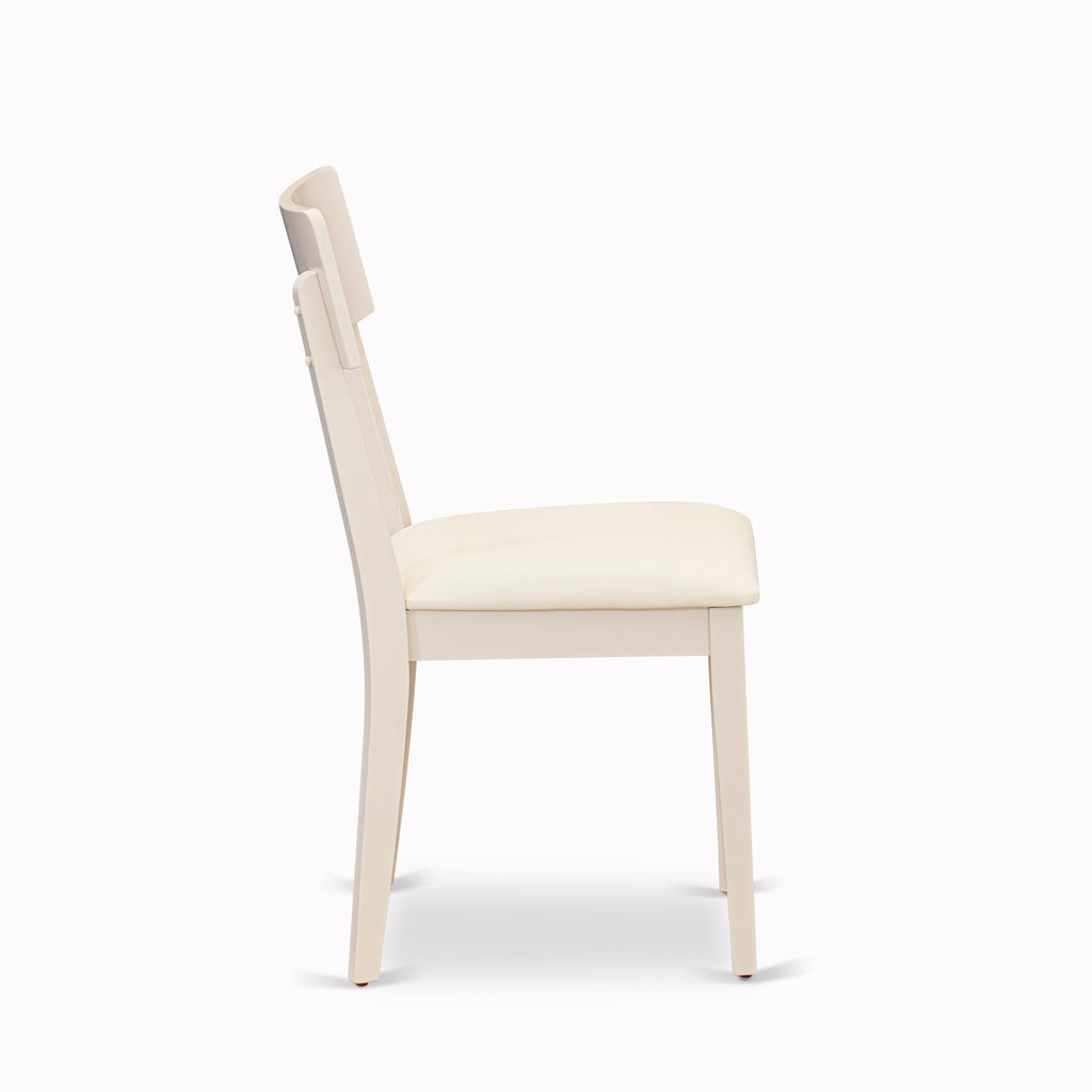 East West Furniture ADC-LWH-LC Andi Dining Chairs - Faux Leather Upholstered Dinette Chairs