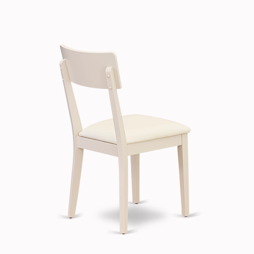 East West Furniture ADC-LWH-LC Andi Dining Chairs - Faux Leather Upholstered Dinette Chairs