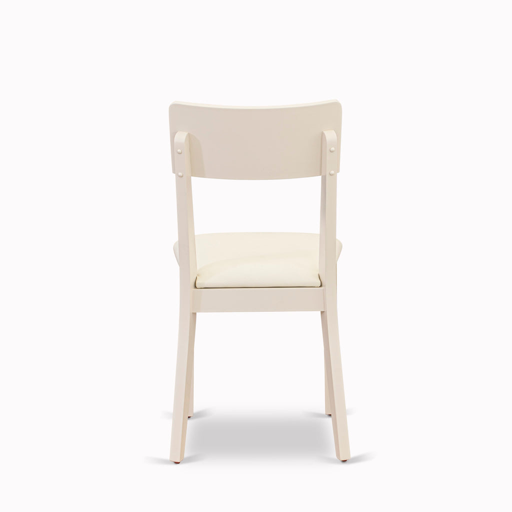 East West Furniture ADC-LWH-LC Andi Dining Chairs - Faux Leather Upholstered Dinette Chairs