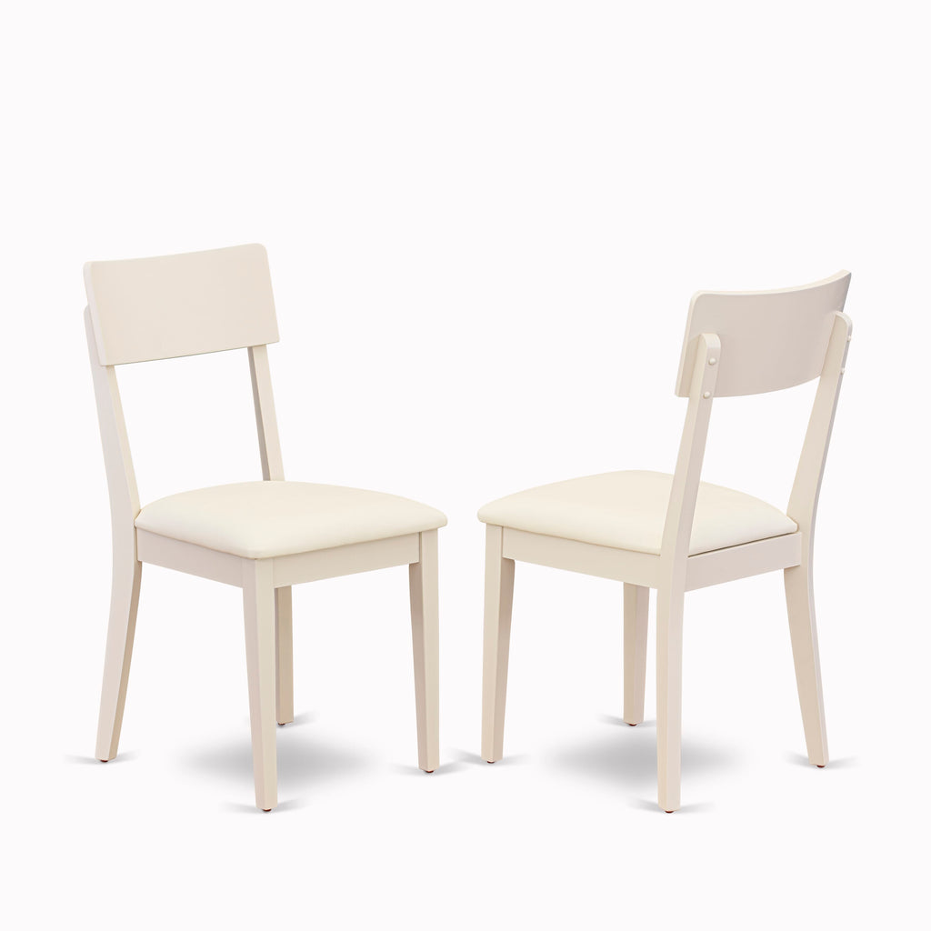 East West Furniture ADC-LWH-LC Andi Dining Chairs - Faux Leather Upholstered Dinette Chairs