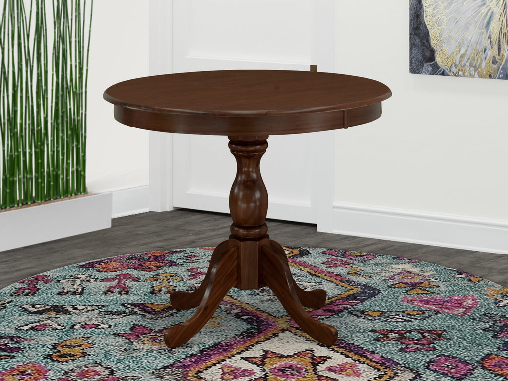 East West Furniture AMT-MAH-TP Antique Dining Room Table - a Round kitchen Table Top with Pedestal Base