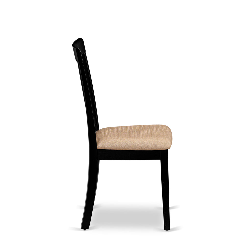 East West Furniture ANC-BLK-C Antique Dining Chairs - Linen Fabric Upholstered Wood Chairs