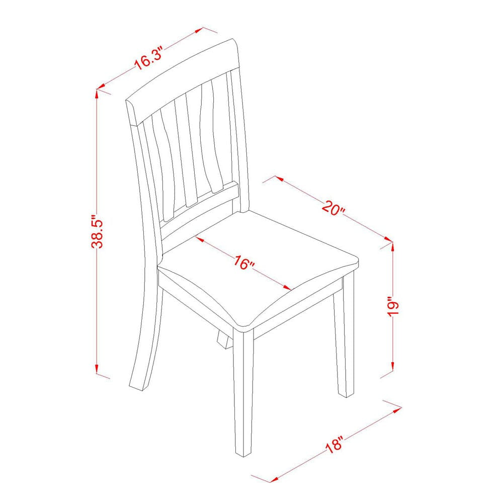 East West Furniture ANC-BLK-C Antique Dining Chairs - Linen Fabric Upholstered Wood Chairs