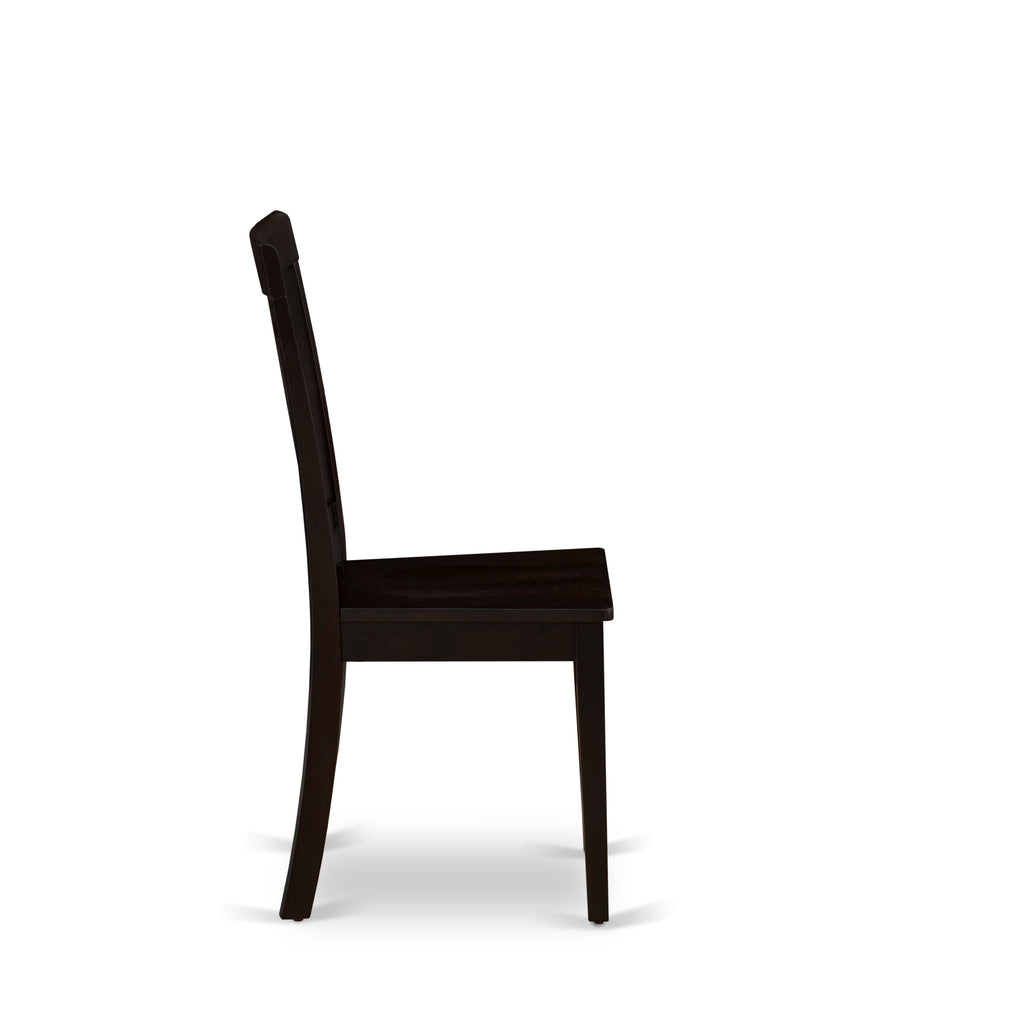 East West Furniture ANC-CAP-W Antique Dining Room Chairs - Slat Back Wooden Seat Chairs